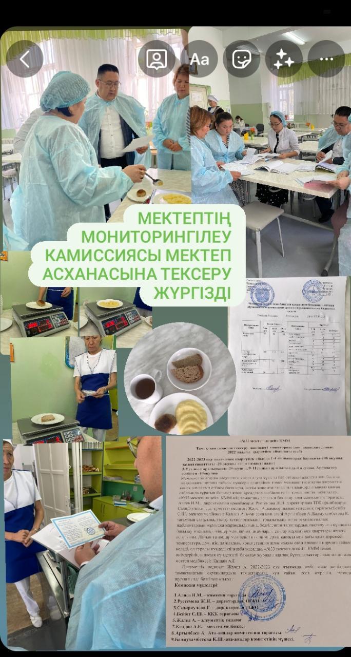 Тамақтың сапасын тексеру жөніндегі мониторингілеу комиссиясының 2022 жылғы қыркүйек айындағы есебі