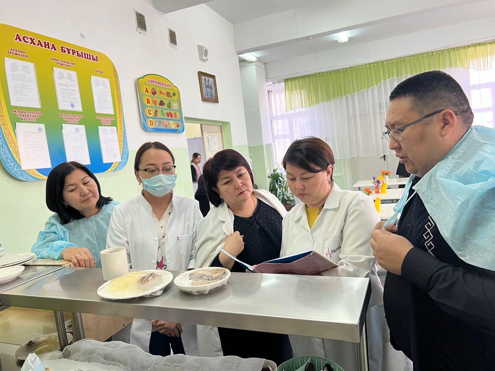 2022-2023 оқу жылының 27-ші қазан күні мектептің мониторинглеу комиссиясының мектеп асханасына жүргізген тексеру жұмысы